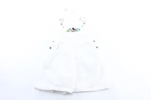 Women's 90's Mickey Unlimited Embroidered White Denim Overalls