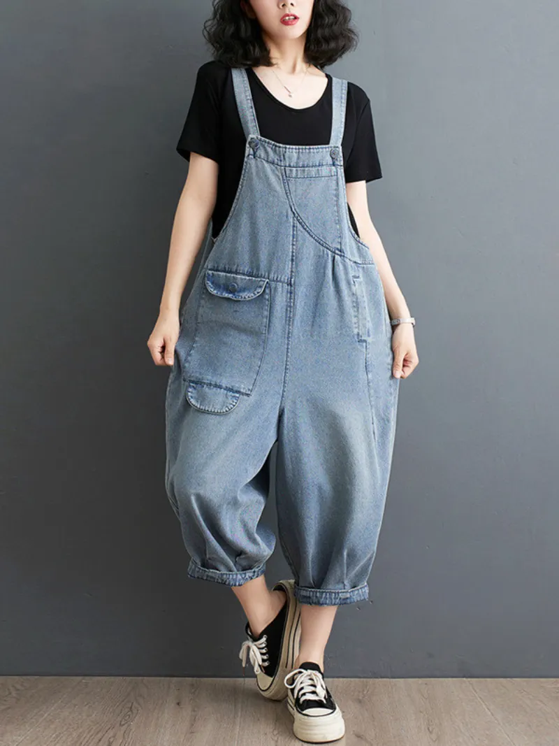 Women's Summer Stunners Light Wash Overalls Dungarees